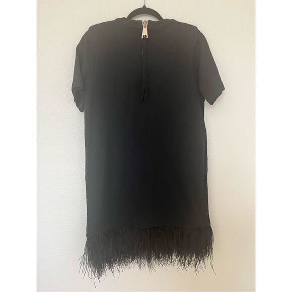 New Le Superbe Black Magic Dress with Gemstones and Ostrich Feathers - Picture 8 of 10